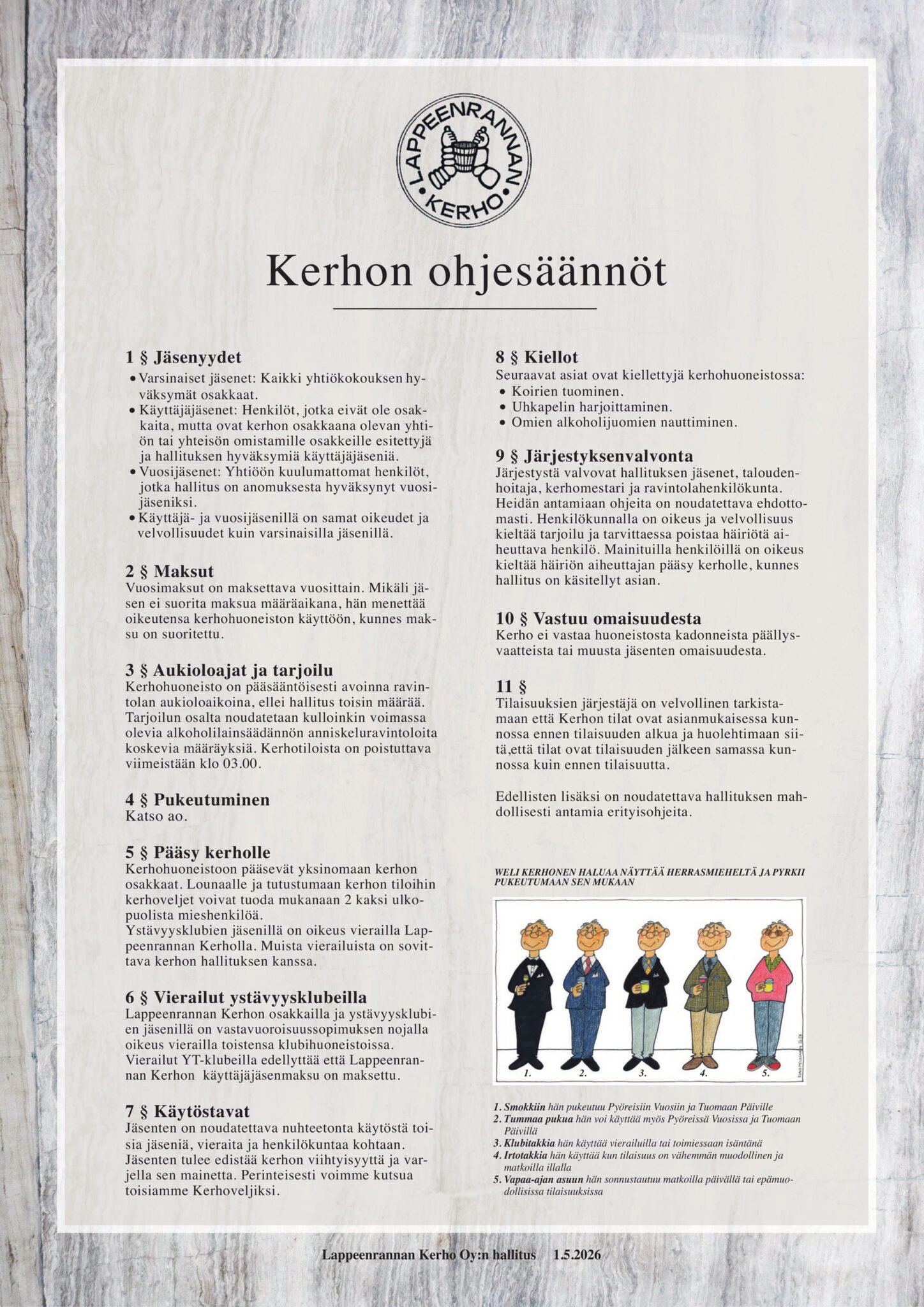 Lappeenrannan-Kerhon-ohjesäännöt
